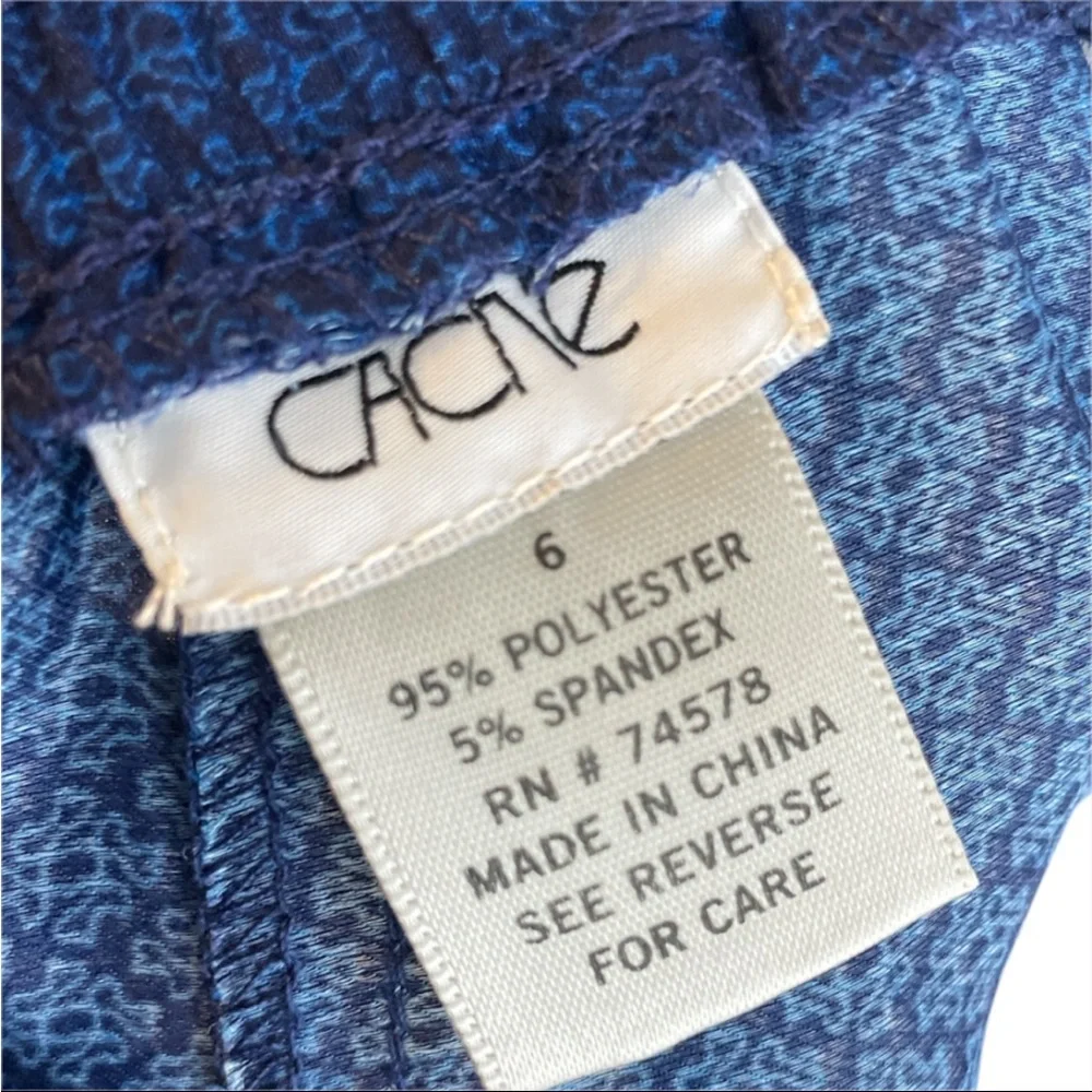 Cache Blue Boho Paisley Wide Leg Pants Women’s Size 6 Retro Y2K Stretch Indie - Picture 3 of 4